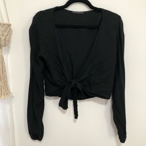 Brandy Melville Coco Wrap Tie-Up Long Sleeve